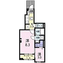 ドミール南仙台  ｜ 宮城県仙台市太白区中田町（賃貸アパート2K・1階・36.96㎡） その2