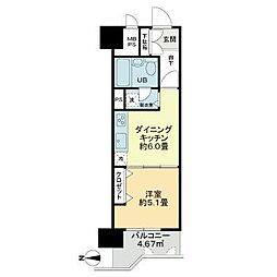 ライオンズプラザ長町中央 1DKの間取図画像
