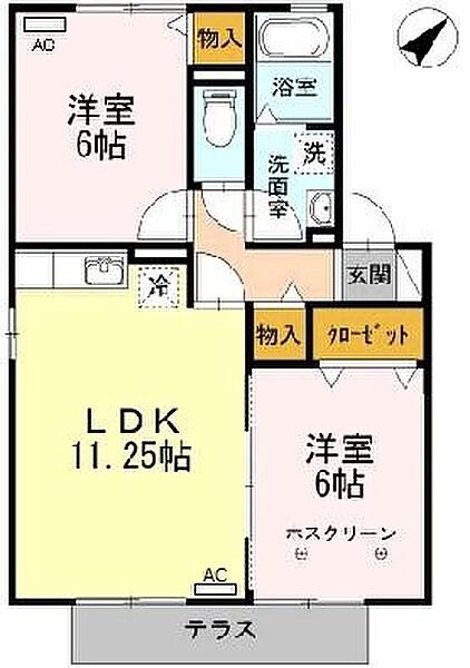 コーポ宮本 B102｜静岡県静岡市清水区船越南町(賃貸アパート2LDK・1階・58.13㎡)の写真 その2