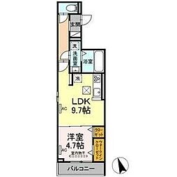 グレイス 1階1LDKの間取り