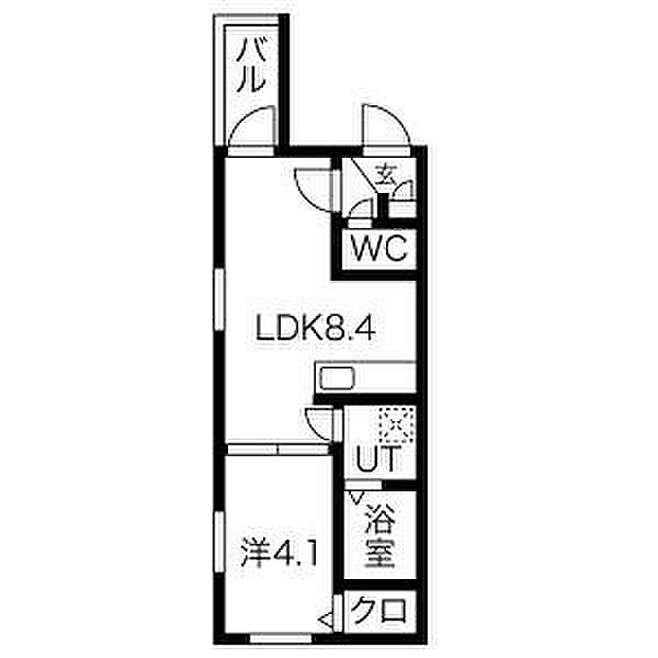 愛知県名古屋市北区八代町１丁目(賃貸アパート1LDK・1階・30.08㎡)の写真 その2