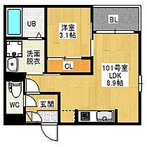 愛知県名古屋市千種区清明山２丁目（賃貸アパート1LDK・1階・30.57㎡） その2