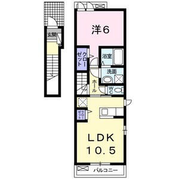 愛知県名古屋市西区玉池町(賃貸アパート1LDK・2階・44.97㎡)の写真 その2