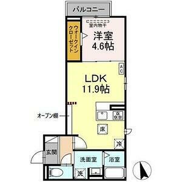 愛知県名古屋市東区大幸４丁目(賃貸アパート1LDK・2階・40.65㎡)の写真 その2