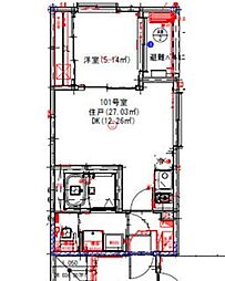 名古屋市営鶴舞線 庄内通駅 徒歩10分の賃貸アパート 2階1DKの間取り