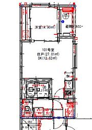 名古屋市営鶴舞線 庄内通駅 徒歩10分の賃貸アパート 2階1DKの間取り