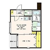 愛知県名古屋市北区金城町２丁目（賃貸アパート1DK・3階・25.76㎡） その2