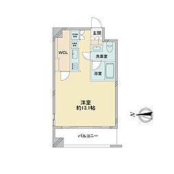 名古屋市営鶴舞線 浄心駅 徒歩1分の賃貸マンション 4階1Kの間取り