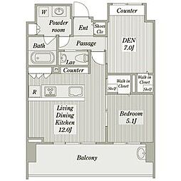 名古屋市営桜通線 高岳駅 徒歩5分の賃貸アパート 11階2LDKの間取り
