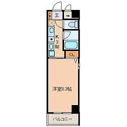 une semaine 3階1Kの間取り