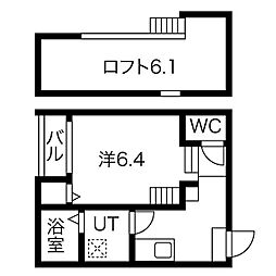 名古屋市営桜通線 車道駅 徒歩5分の賃貸アパート 1階1Kの間取り