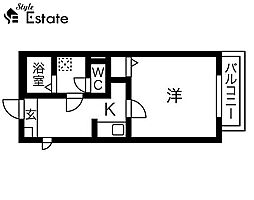 Gallery庄内通 3階1Kの間取り