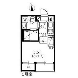 ハーモニーテラス東大曽根 1階1Kの間取り
