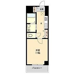 名鉄瀬戸線 瓢箪山駅 徒歩3分の賃貸マンション 3階1Kの間取り