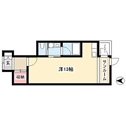 i-space WEST 1階ワンルームの間取り