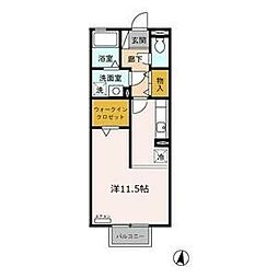 JR中央本線 新守山駅 徒歩15分の賃貸アパート 2階1Kの間取り