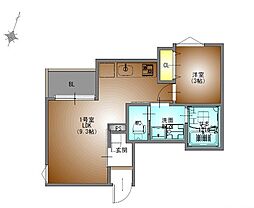 名古屋市営鶴舞線 上小田井駅 徒歩7分の賃貸アパート 3階1LDKの間取り
