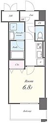ルディアマン 5階1Kの間取り