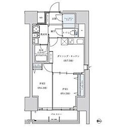 名古屋市営東山線 新栄町駅 徒歩8分の賃貸マンション 6階2DKの間取り