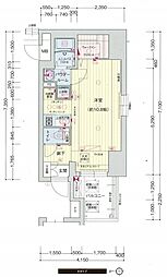 名古屋市営桜通線 高岳駅 徒歩1分の賃貸マンション 5階ワンルームの間取り