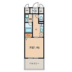 名古屋市営桜通線 高岳駅 徒歩3分の賃貸マンション 9階1Kの間取り