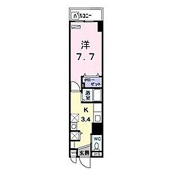 名古屋市営鶴舞線 丸の内駅 徒歩5分の賃貸マンション 3階1Kの間取り