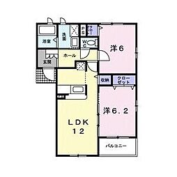 名古屋市営鶴舞線 庄内通駅 徒歩12分の賃貸アパート 2階2LDKの間取り