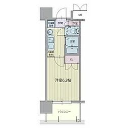 パルティール城西 4階1Kの間取り