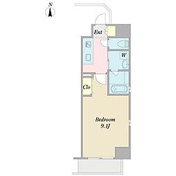 名古屋市営東山線 千種駅 徒歩4分の賃貸マンション 9階1Kの間取り