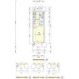 名古屋市営東山線 今池駅 徒歩2分の賃貸マンション 8階1Kの間取り