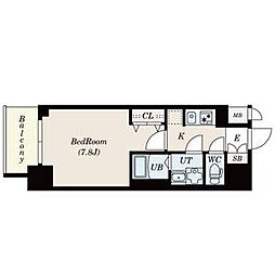 CRESTTAPP新栄 1Kの間取図画像