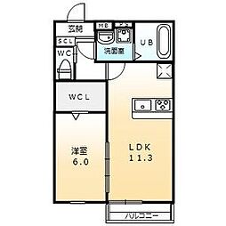 グランパーク青山台 1LDKの間取図画像