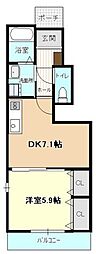 マージェ 1DKの間取図画像