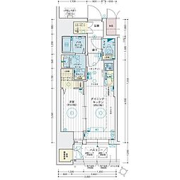 エステムコート名古屋葵 1DKの間取図画像