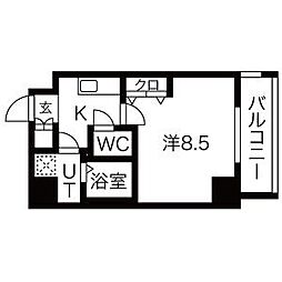RESIDENCIA泉 1Kの間取図画像
