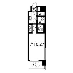 RESIDENCIAIMAIKE 1Kの間取図画像