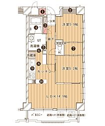 サンマリアージュ 2LDKの間取図画像