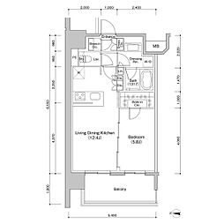 ザ・パークハビオ新栄 1LDKの間取図画像