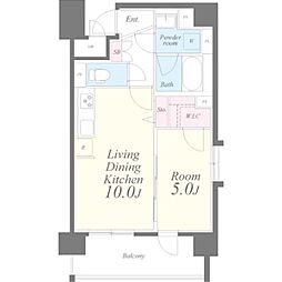 クリスタル丸の内 1LDKの間取図画像