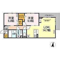 ジョイハイツ 2LDKの間取図画像