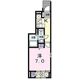プレジール 1Kの間取図画像