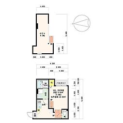 コンフォルタ杉村 1Kの間取図画像