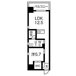 ザ・テラス丸の内 1LDKの間取図画像