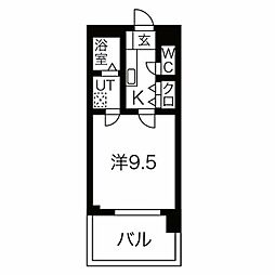 SPAZIOMETALLO 1Kの間取図画像