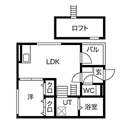 セイシェル 1DKの間取図画像