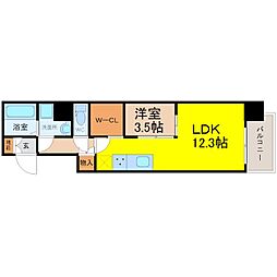 スリーアイランドタワー久屋大通 1LDKの間取図画像