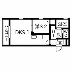DELA庄内 1LDKの間取図画像