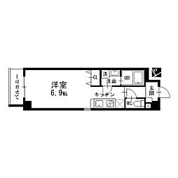 シーム・ドエル筒井 ワンルームの間取図画像