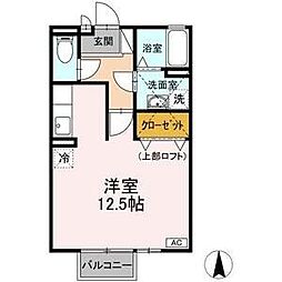リヴィエール ワンルームの間取図画像