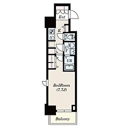 S-RESIDENCEAOI2 1Kの間取図画像